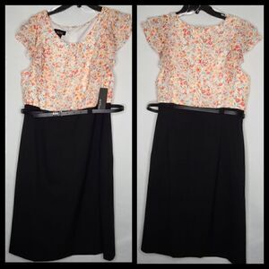 10 Alyx Belted Dress Orange Flutter Sleeve Formal